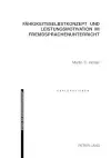 Faehigkeitsselbstkonzept Und Leistungsmotivation Im Fremdsprachenunterricht cover