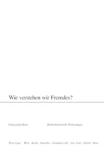 Wie Verstehen Wir Fremdes? cover