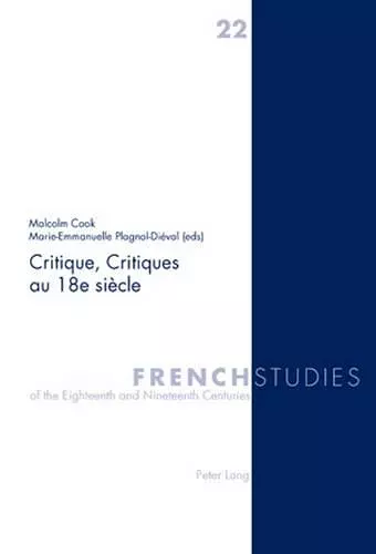 Critique, Critiques Au 18e Siècle cover