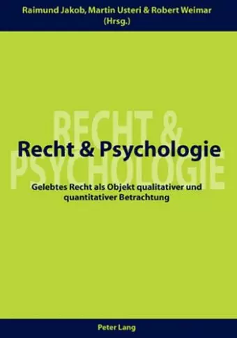 Recht Und Psychologie cover