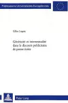 Généricité et intertextualité dans le discours publicitaire de presse écrite cover