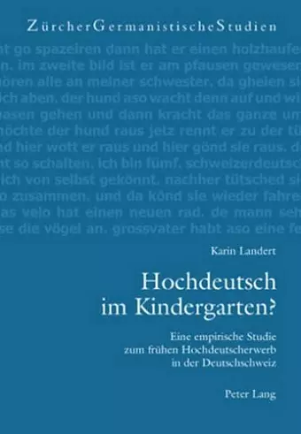 Hochdeutsch Im Kindergarten? cover