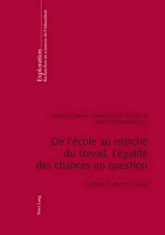 de l'École Au Marché Du Travail, l'Égalité Des Chances En Question cover