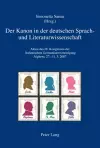 Der Kanon in Der Deutschen Sprach- Und Literaturwissenschaft cover