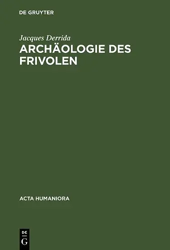 Die Archaeologie DES Frivolen cover