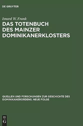 Das Totenbuch DES Mainzer Dominikanerklosters cover