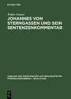 Johannes Von Sterngassen Op Und Sein Sentenzenkommentar cover