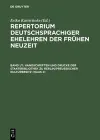 Repertorium Deutschsprachiger Ehelehren Der Fruehen Neuzeit Erarbeitet Von Walther Behrendt, Stefanie Franke, Ulrich Gaebel, cover