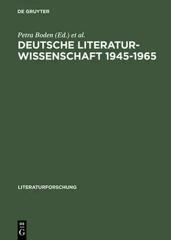 Deutsche Literaturwissenschaft 1945-1965 cover