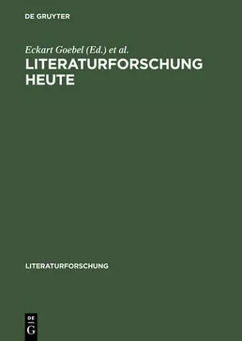 Literaturforschung heute cover