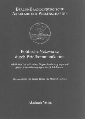 Politische Netzwerke durch Briefkommunikation cover