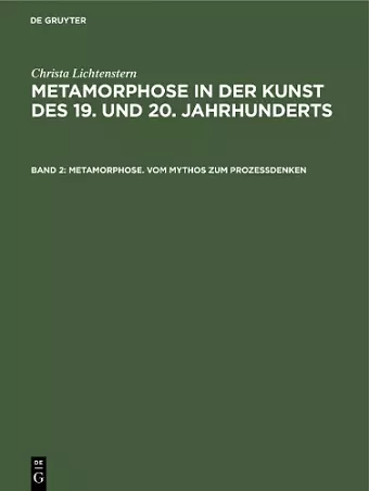 Metamorphose. Vom Mythos zum Prozeßdenken cover