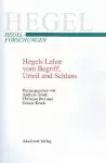 Hegels Lehre vom Begriff, Urteil und Schluss cover