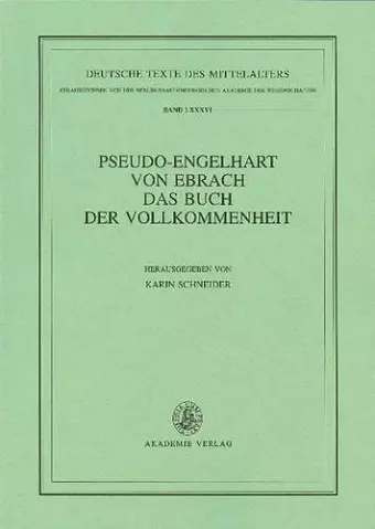 Pseudo-Engelhart von Ebrach. Das Buch der Vollkommenheit cover