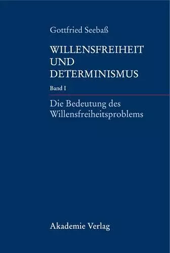 Die Bedeutung Des Willensfreiheitsproblems cover