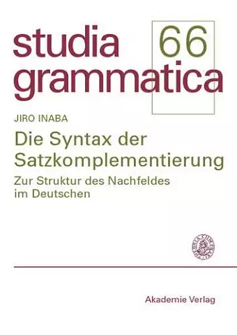 Die Syntax der Satzkomplementierung cover