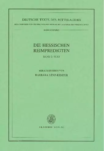 Die Hessischen Reimpredigten cover