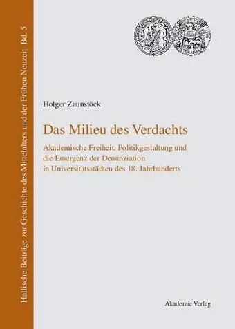 Das Milieu des Verdachts cover