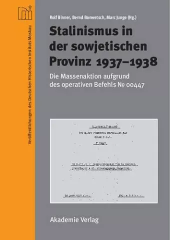 Stalinismus in der sowjetischen Provinz 1937-1938 cover