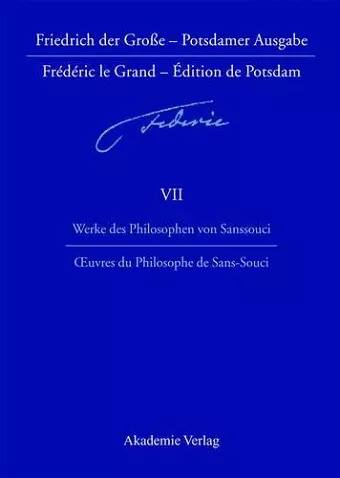 Werke des Philosophen von Sanssouci / Oeuvres du Philosophe de Sans-Souci cover