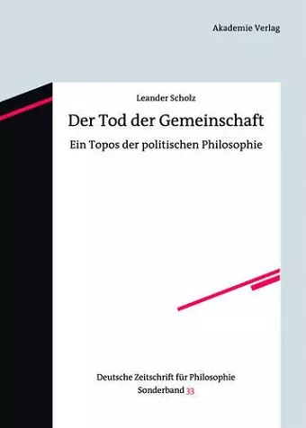 Der Tod der Gemeinschaft cover