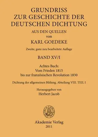 Achtes Buch: Vom Frieden 1815 Bis Zur Französischen Revolution 1830 cover