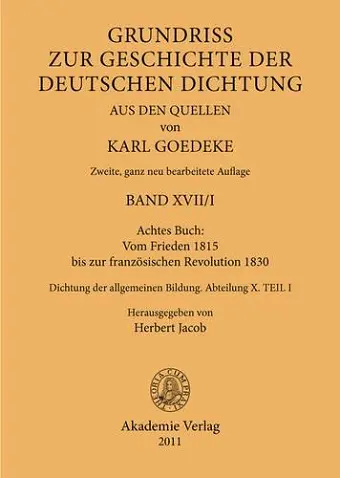 Achtes Buch: Vom Frieden 1815 Bis Zur Französischen Revolution 1830 cover