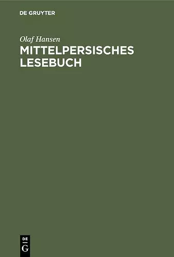 Mittelpersisches Lesebuch cover