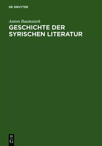 Geschichte Der Syrischen Literatur cover