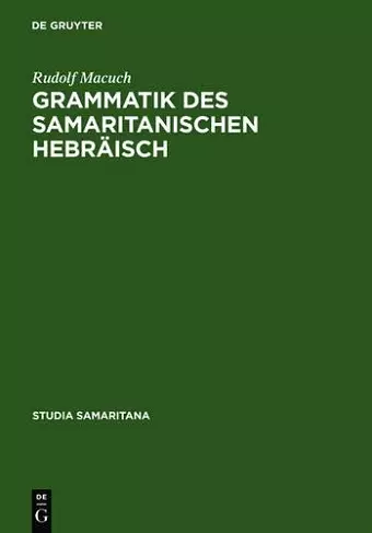 Grammatik Des Samaritanischen Hebräisch cover