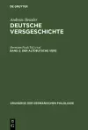 Deutsche Versgeschichte, Band 2, Der altdeutsche Vers cover