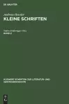 Kleinere Schriften zur Literatur- und Geistesgeschichte Kleine Schriften cover