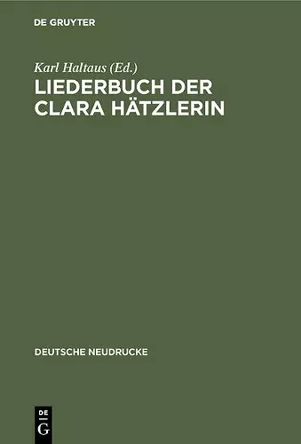 Liederbuch der Clara Hätzlerin cover