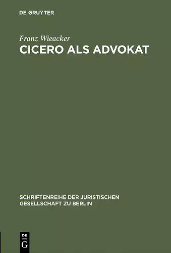 Cicero als Advokat cover