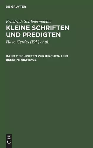 Schriften Zur Kirchen- Und Bekenntnisfrage cover