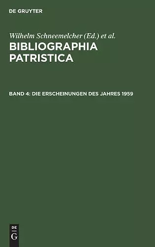 Die Erscheinungen Des Jahres 1959 cover