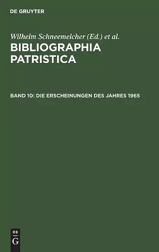 Die Erscheinungen Des Jahres 1965 cover
