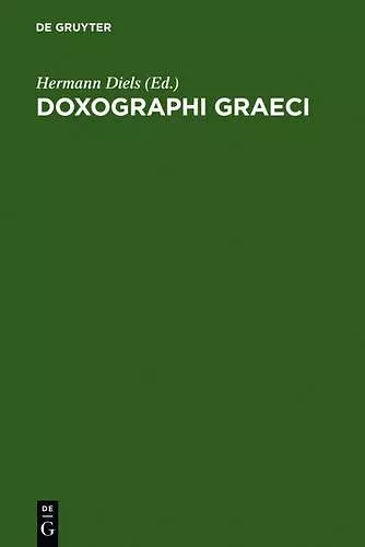 Doxographi Graeci cover