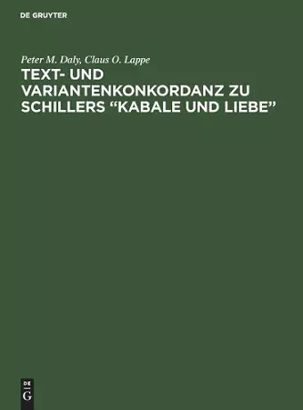 Text- Und Variantenkonkordanz Zu Schillers "Kabale Und Liebe" cover