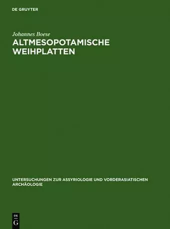 Altmesopotamische Weihplatten cover