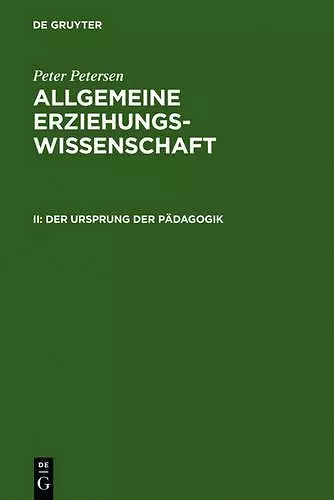 Der Ursprung der Pädagogik cover