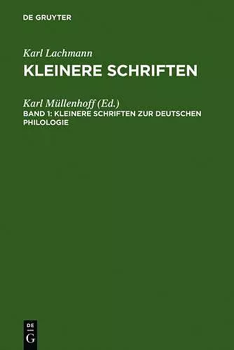 Kleinere Schriften Zur Deutschen Philologie cover