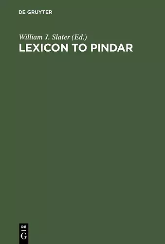 Lexicon to Pindar cover