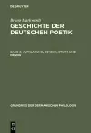 Geschichte der deutschen Poetik, Band 2, Aufklärung, Rokoko, Sturm und Drang cover