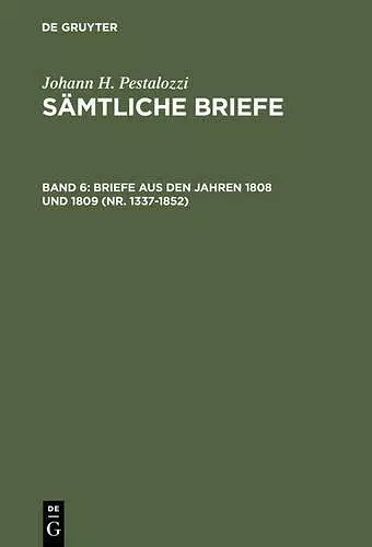 Briefe aus den Jahren 1808 und 1809 (Nr. 1337-1852) cover