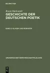 Geschichte der deutschen Poetik, Band 3, Klassik und Romantik cover