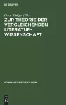 Zur Theorie der vergleichenden Literaturwissenschaft cover