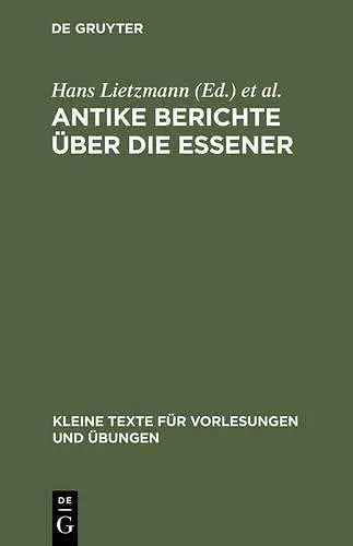 Antike Berichte Über Die Essener cover