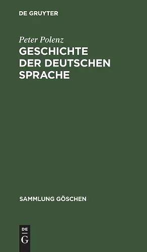 Geschichte Der Deutschen Sprache cover