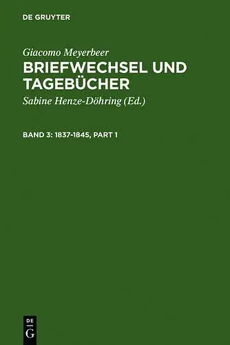 Briefwechsel Und Tagebucher 1837-1845 cover